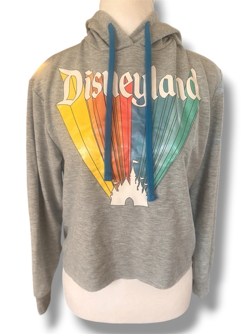 🌈 Disney Parks Disneyland Castle Rainbow Sweatshirt Size Extra Small 🌈